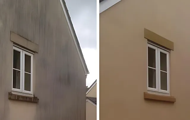 Ravalement de façade avant après à Montluçon par Le Bon Toit